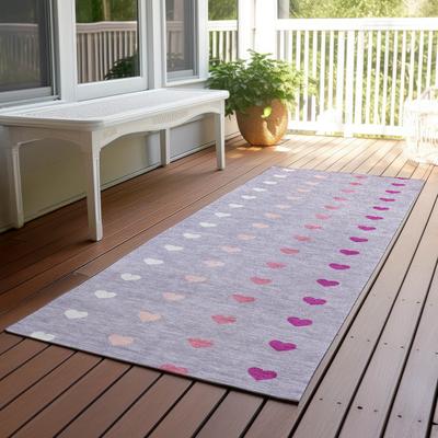 Addison Rugs Machine Washable Indoor/ Outdoor Modern Hearts Chantille Rug