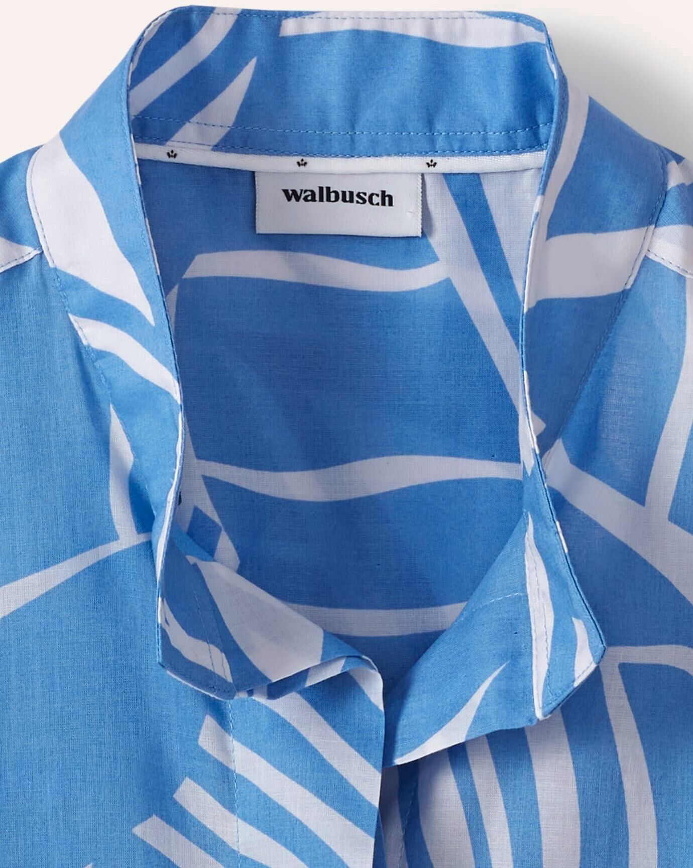 Walbusch Tunika-Bluse mit Stehkragen, #noch offen: Größenlauf, Farbe Blau, 46,  leichter Voile aus Baumwolle  modischer Stehkragen Damen
