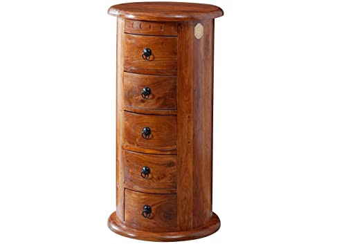 Massivmoebel24.de Acacia Commode Oxford Lichtbruin B/D/H: 45 x 45 x 88 cm