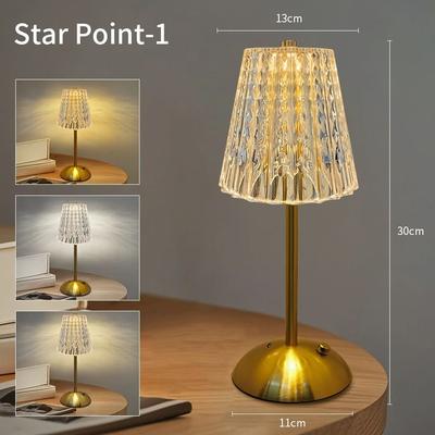 Uplift Picks Rechargeable Crystal Touch Table Lamp For Elegant Cordless Ambient Lighting Anywhere b