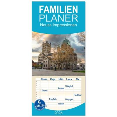 Familienplaner 2026 - Neuss Impressionen mit 5 Spalten (Wandkalender, 21 x 45 cm) CALVENDO
