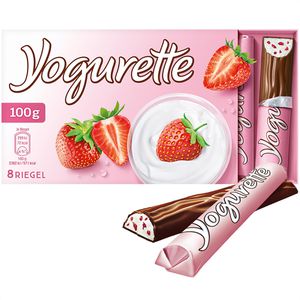 Yogurette Schokoriegel Erdbeer, 100g, je 12,5g, 8 Riegel