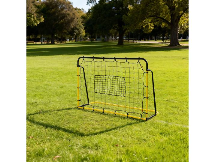 HOMCOM Filet Rebond Football 184x123cm 5 Angles Réglables Noir Jaune