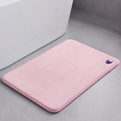 Champion Logo Patch Memory Foam Bath Mats