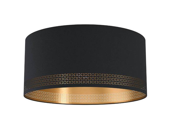 Plafonnier I Ø 48cm Doré/Noir Tissu mélangé E27