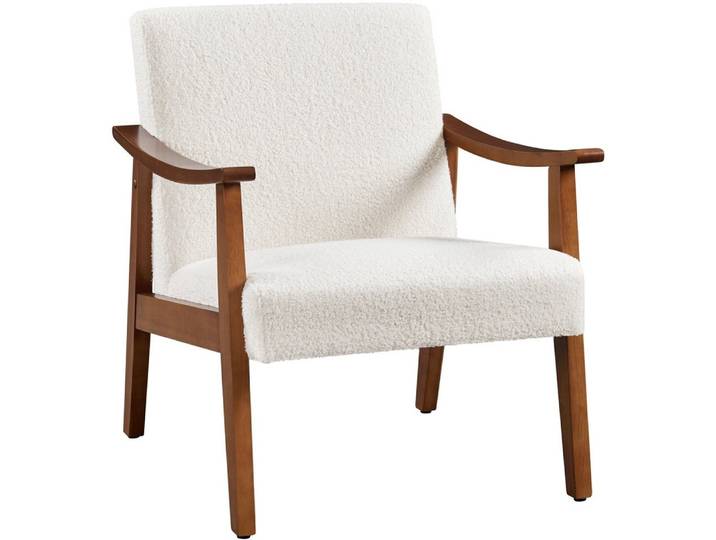 Yaheetech Relaxsessel Retro Loungesessel Einzelsofa, Loungesessel Lesesessel Boucle-Gewebe Belastbar bis 136 kg