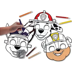 Spin Master - Paw Patrol - 3 Masken beflockt + Filzstifte