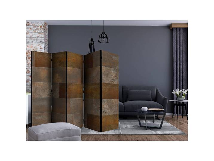 Paravent Golden Cascade Polaire Marron 225 x 172 x 3cm 5 éléments