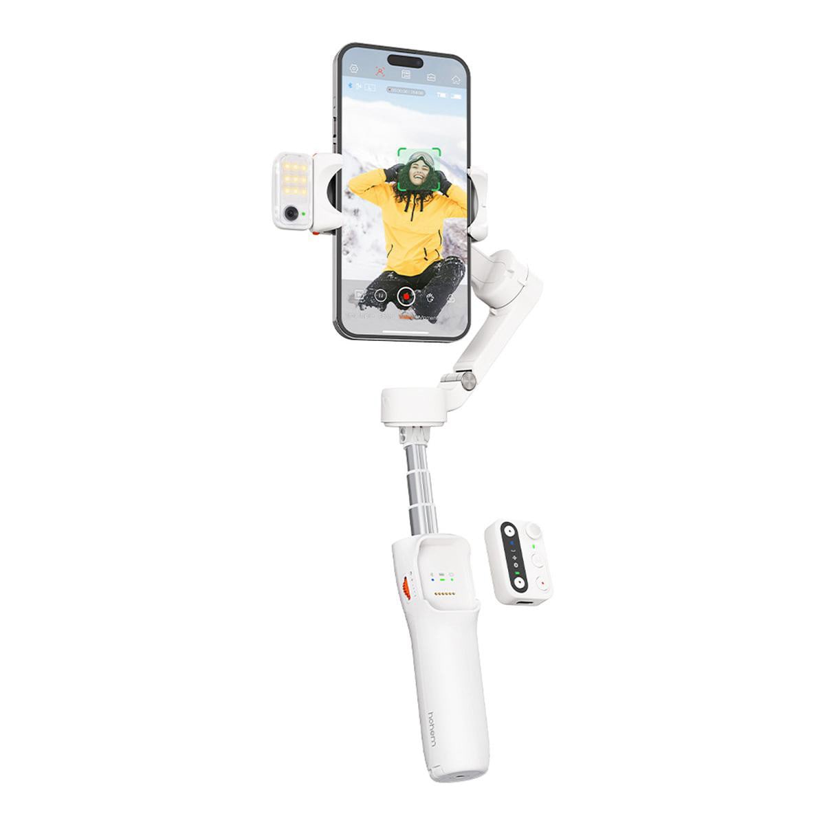 Hohem iSteady V3 Faltbarer Gimbal-Stabilisator mit abnehmbarer Fernbedienung Weiß