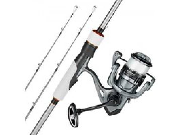 VEVOR Kit Canne et Moulinet Portable, Ensemble de Pêche pour Pêcheurs Droitiers et Gauchers, Canne à Pêche 2,13 m en 2 Parties en Fibre de Carbone IM7, Enrouleur 7+1 Roulements à Billes, Poignée EVA