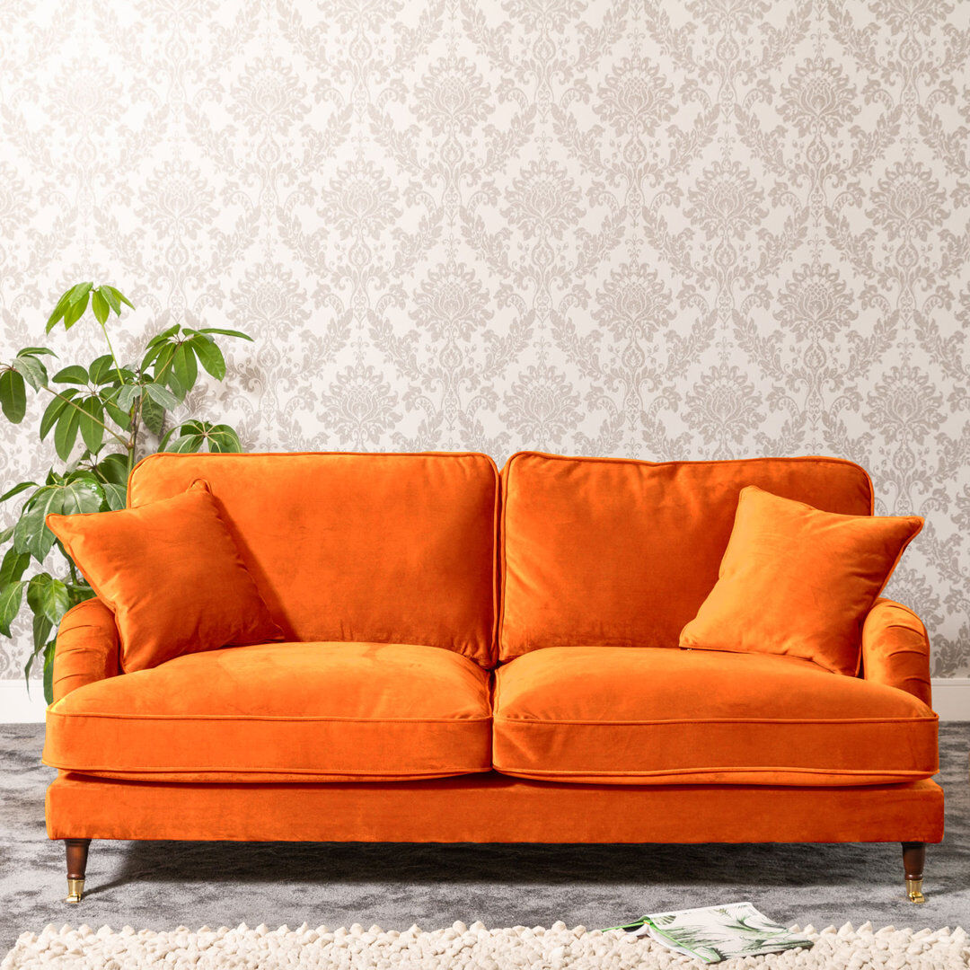 Hykkon Fabiola Velvet Sofa Orange 3
