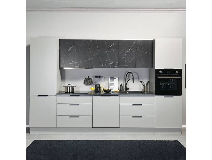 Küchenzeile Maloyas 340 cm 340 x 215 x 60cm Weiß ohne Elektrogeräte