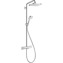 Hansgrohe Croma E Showerpipe EcoSmart, Chrom, 1 Strahl, 9 l/min, Thermostat, Aufputzinstallation
