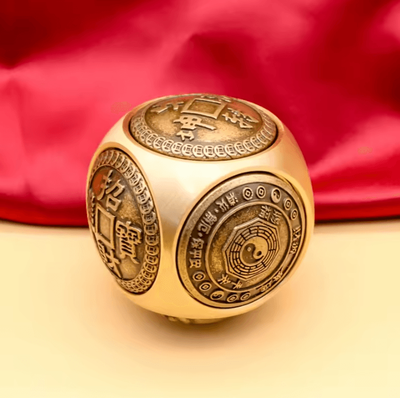 Inspire Curations Six Faced Chinese Lucky Coin Spinner Copper Fidget Toy For Focus And Relaxation good Fortune