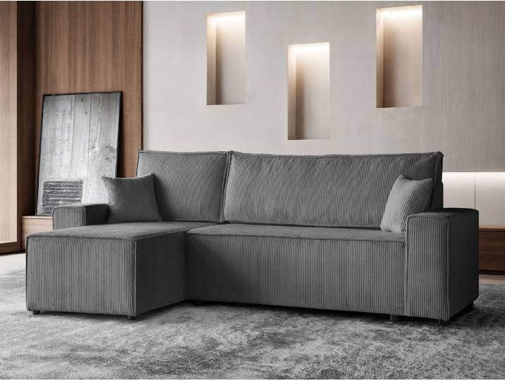 Beautysofa Ecksofa im Cordstoff HEKTOR, mit Bettkasten und Schlaffunktion