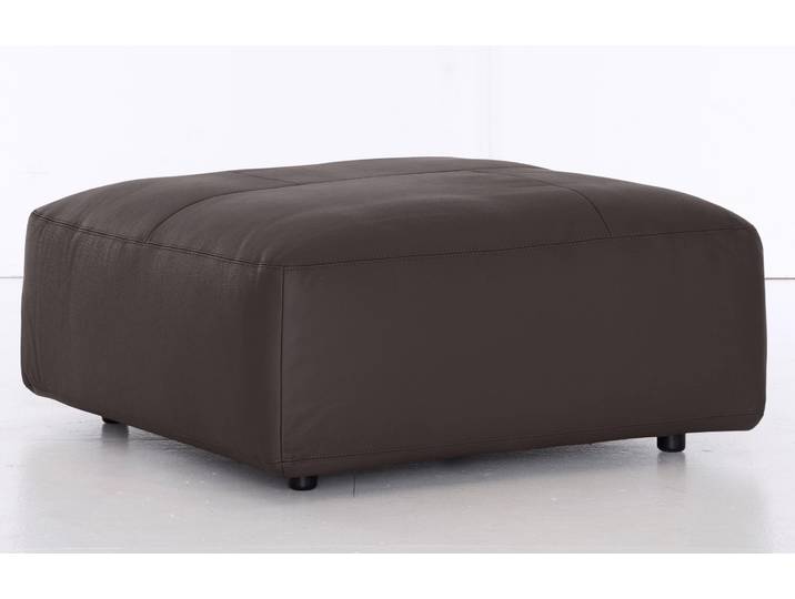 Hocker, Leder PURO, Braun (Mocca Puro), 100×43×100 cm, Polsterhocker, Landhaus, Musterring