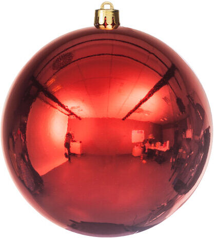 Weihnachtskugel aus Kunststoff, rot, 14 cm Ø