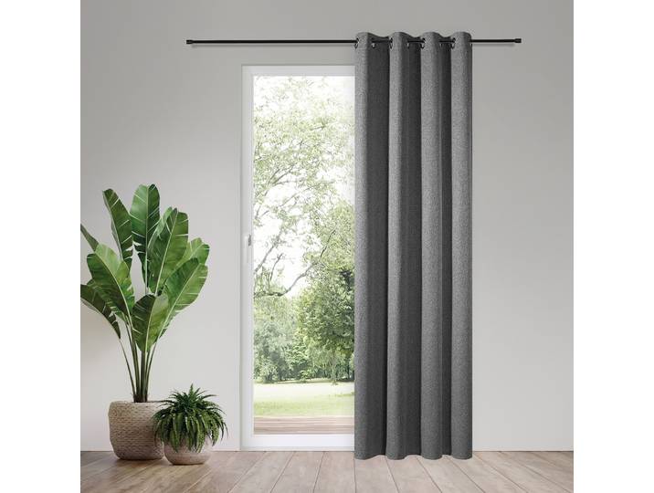Vorhang GERSTER Janika Gr. 1, blau, B:145cm H:245cm, Polyester, Gardinen, Vorhang, SB-Ösenschal Janika