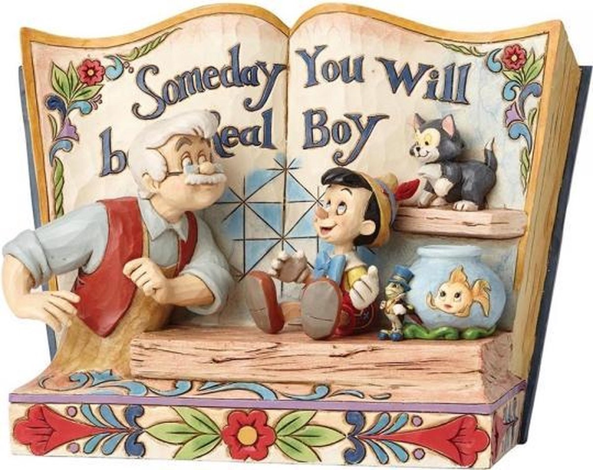 Disney Traditions Jim Shore StoryBook Someday You Will Be A Real Boy Pinocchio & Gipetto