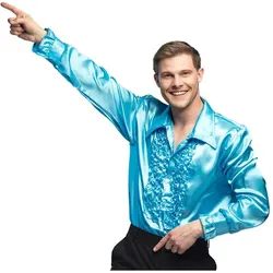 Boland Party Shirt : Rüschenhemd Satin (L)