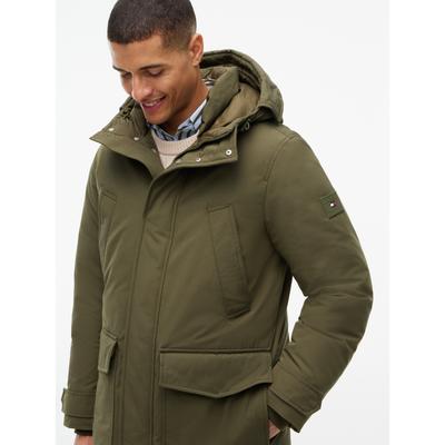 Parka TOMMY HILFIGER "ROCKIE DOWN PARKA", Herren, Gr. L, huntsman grün, Obermaterial: 84% Polyester, 16% Baumwolle. Futter: 100% Nylon. Füllung: 90% Daunen, 10% Federn, regular fit, Windstopperbündchen, Jacken Parka, mit Daunenfüllung, regular fit