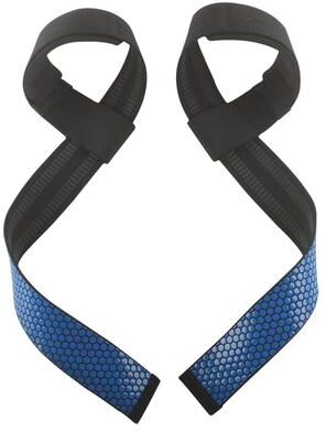 Market Central Non Slip Silicone Lifting Straps For Deadlift Grip Support And Gym Wrist Protection blue