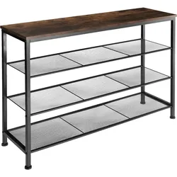 tectake Schuhregal Portsmouth 100x30,5x72,5cm 100 x 30,5 x 72,5 cm Industrial Holz Dunkel, Rustikal