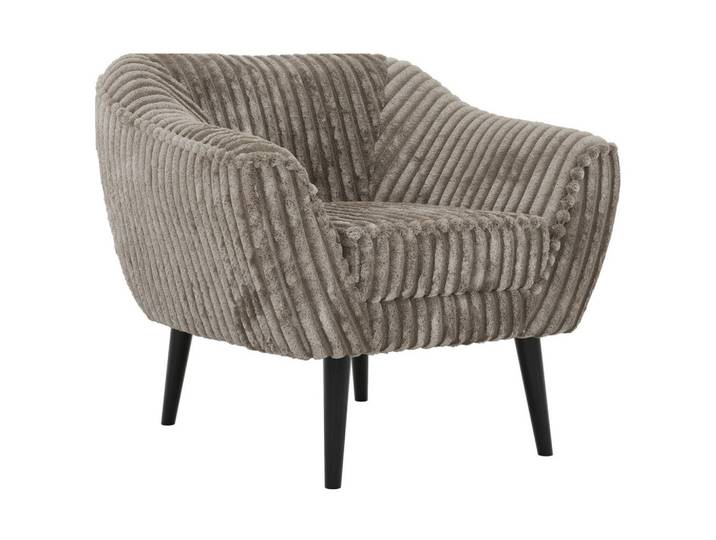 SESSEL PIRS - Hellbraun Cord - Schwarze Beine