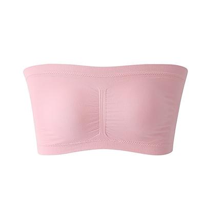 Bandeau-BH für Damen, trägerlos, nahtlos, weich, dehnbar, unsichtbar, einfarbig, bequem, unverzichtbare Unterwäsche, ganzjährig stützende Passform, weiß