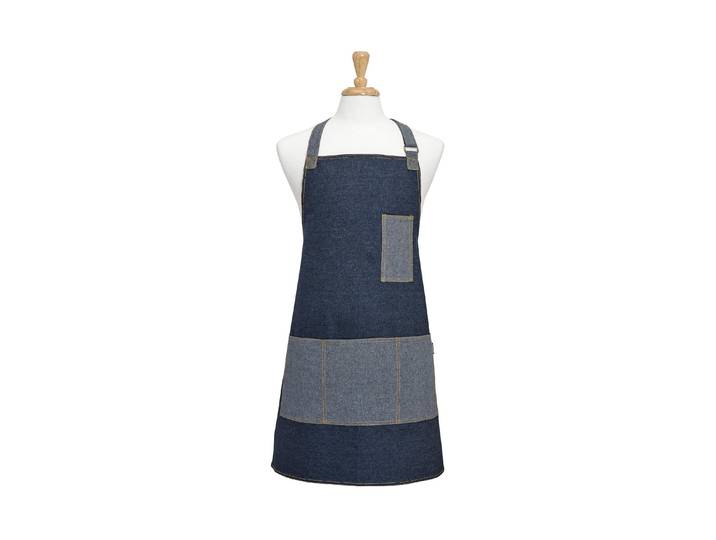 Kochschürze LADELLE Denim 70 x 80 cm , blau, B:70cm L:80cm, Baumwolle, Schürzen, Kochschürze