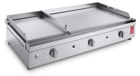 Planet Gasgrillplatte Chef 80 Mix.L Edelstahl 3 Brenner Glatt und Geriffelt