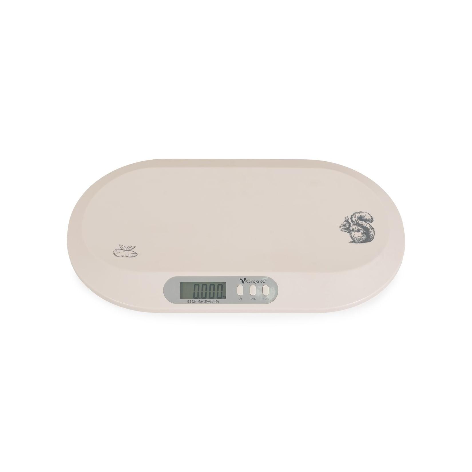 Cangaroo Babywaage Peanut Maßband LCD-Display Tara-Funktion Haltefunktion 20 kg beige