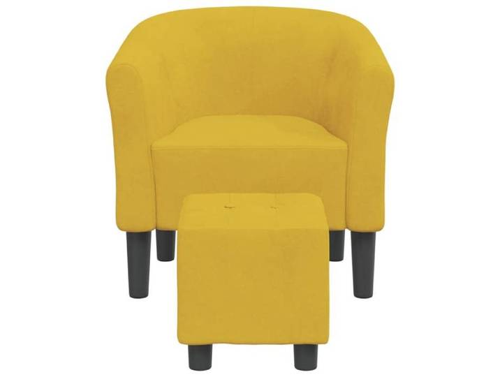 Jaune 1 PC Fauteuil d'appoint - SOlOMON - Chaise cabriolet - Pour salon - avec repose-pied - jaune velours FF3018