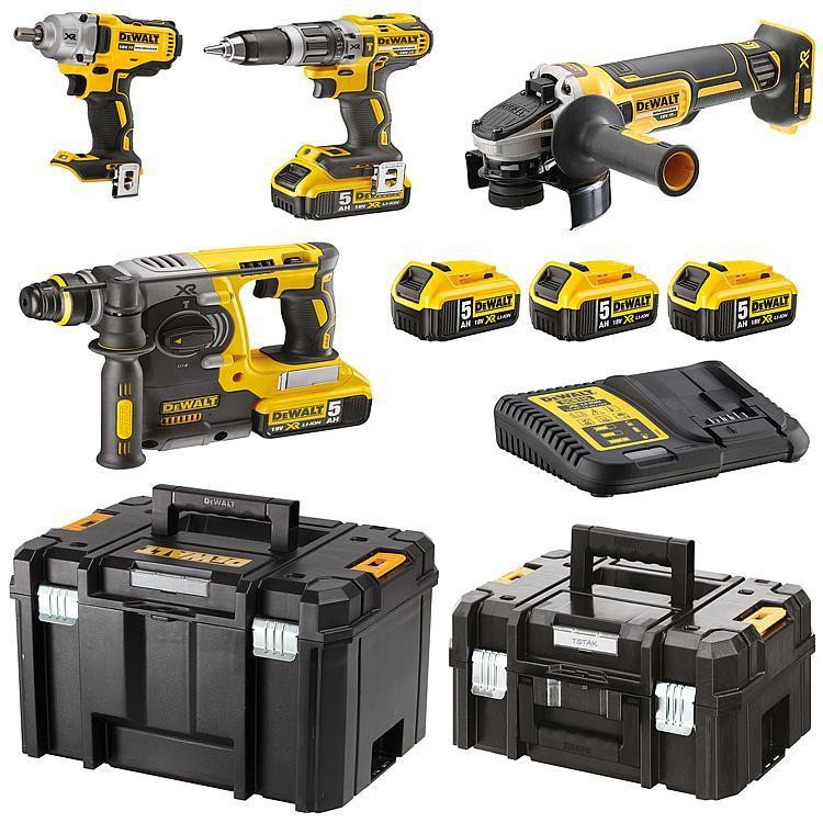 DeWalt Accuboormachine-schroefmachine set 18V met 5Ah accu