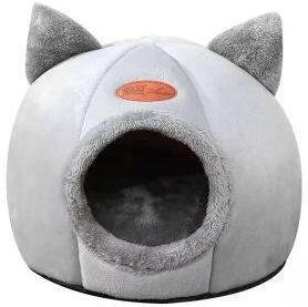 Uplift Picks Cute Cat Head Shape Warm Sleep Cave Bed For Cats m