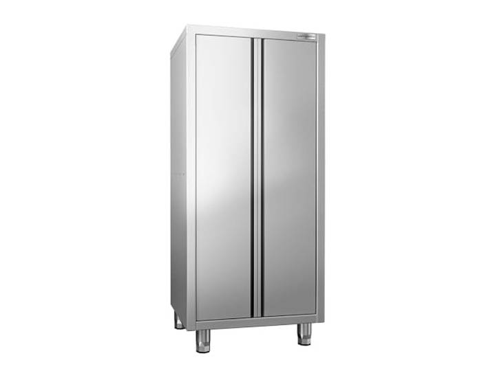 GGM Gastro Geschirrschrank 800x700x1800mm mit 2 Flügeltüren Robuste Edelstahlkonstruktion, verschweißte Qualität, leichte Reinigung, höhenverstellbar, ideal für den Gastro-Alltag