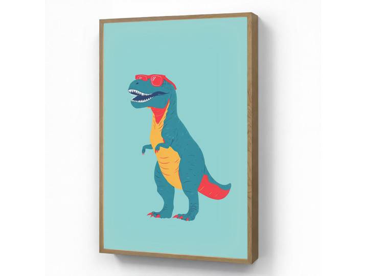 OnlyWow Wandleuchte MIT Akku Dinosaurier - Blau - Sonnenbrille 70x100 cm, Hellblau, Rechteckig, LED integrated, 70x100x8 cm, Lampen & Leuchten, Innenbeleuchtung, Wandleuchten