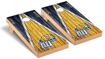 Skip's Garage Averett Cougars Triangle Cornhole Board Set