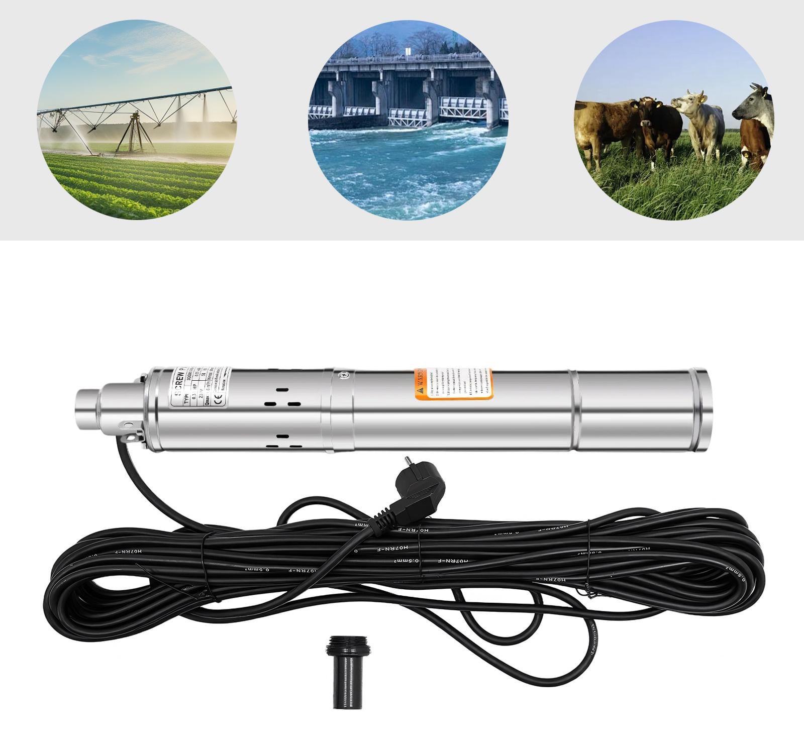 Selius Dompelpomp voor diepe putten - 250 W - 80 m opvoerhoogte - 1600 l/uur debiet