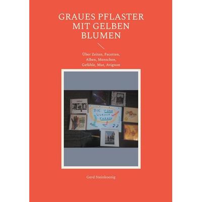 Graues Pflaster mit gelben Blumen -