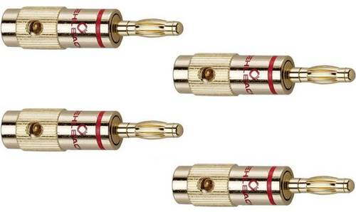 Oehlbach 3001 Lautsprecher-Steckverbinder Stecker, gerade Gold 4St.