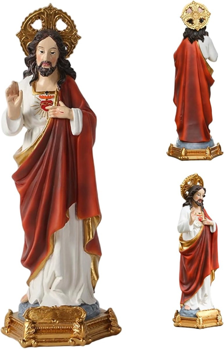 Religieus Christus Beeld in Renaissance Stijl - Multicolor - Hoogte: 22,5 cm