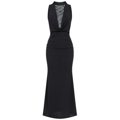 Partykleid CLOUD 5IVE "CLOUD 5IVE Maxi Party Dress", Damen, Gr. XXL, US-Größen, ohne Ärmel, schwarz, 95% Polyester, 5% Elasthan, normal, Kleider Partykleid