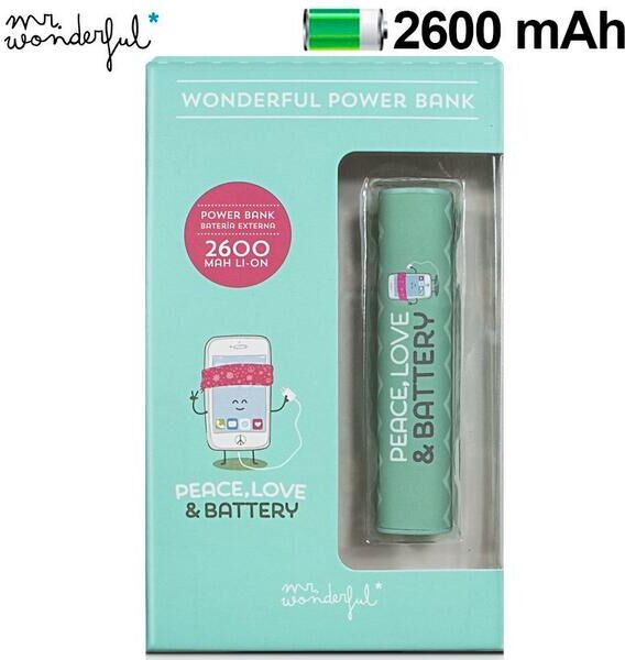 Powerbank 2600 mAh Mr Wonderful Green