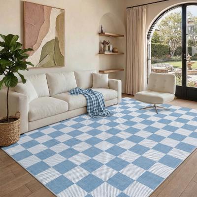 Garvee Modern Geometric Checkered Washable Area Rug
