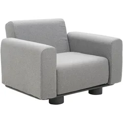 Gartensessel Bolster Anthrazit/Teddy Grau - aus Aluminium, wasserabweisende Kissen
