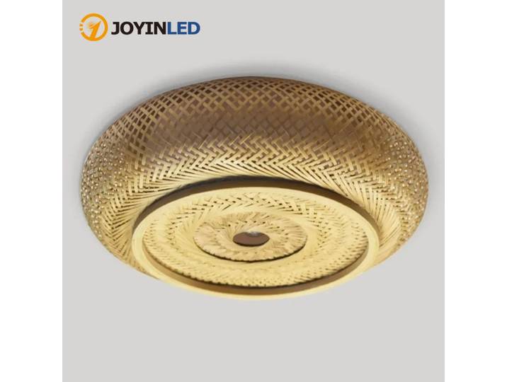 JOYINLED Dia50/60 cm rotin osier plafonnier bambou suspension lampe Art suspendu Lustre Restaurant maison chambre décor Lustre