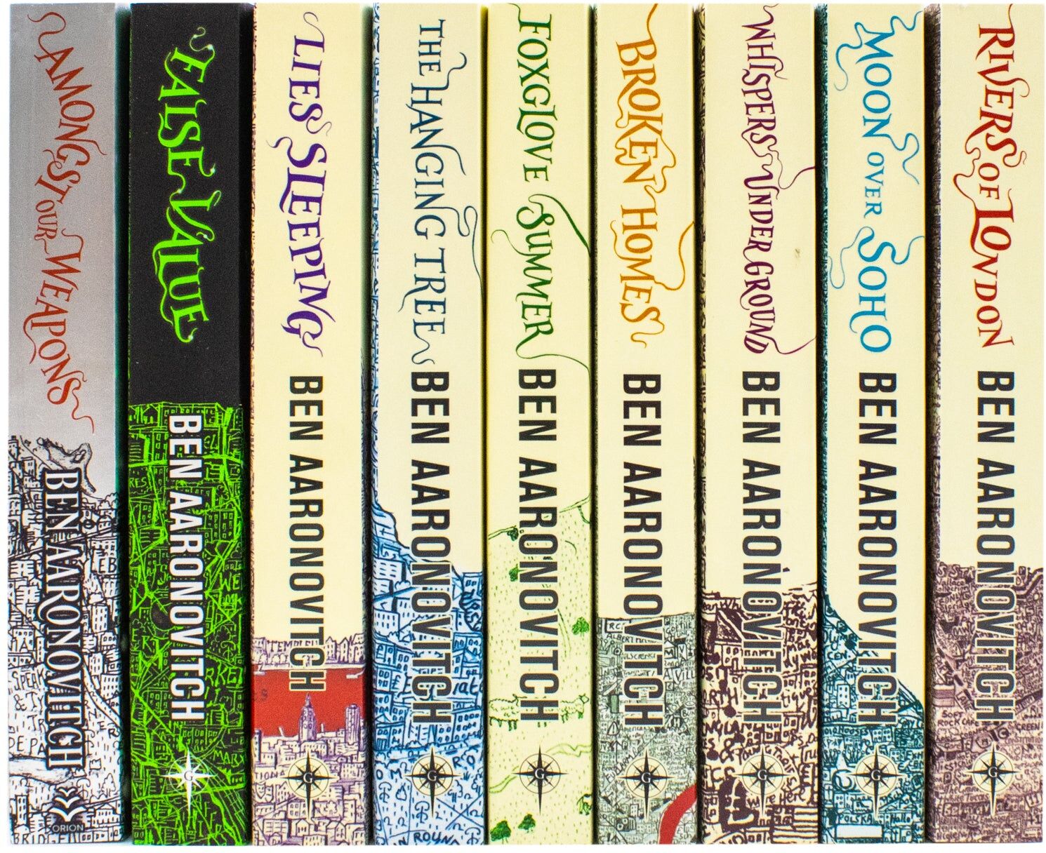 Gollancz Ben Aaronovitch A Rivers Of London Novel Collection 9 Books Set (Rivers of London, Moon Over Soho, Whispers Under Ground, Broken Homes, Foxglove Summe