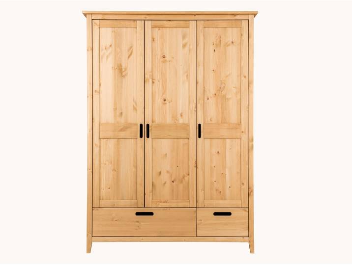 Drehtüren-Kleiderschrank Lucena - 2-türig - gelaugt/geölt