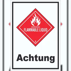 HB-Druck Aufkleber Entzündbare flüssige Stoffe Achtung Flammable Liquid A2 (420x594mm)